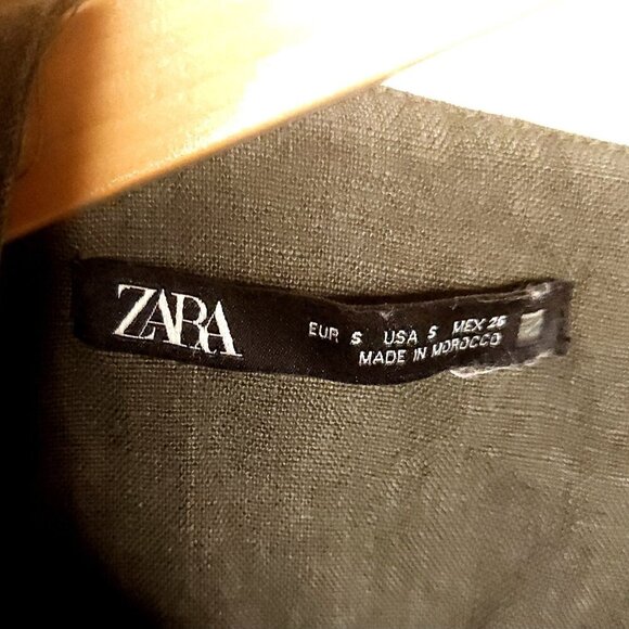 Zara Women's Sleeveless Green Grey Cropped Top Neck Detail Small - Picture 5 of 6